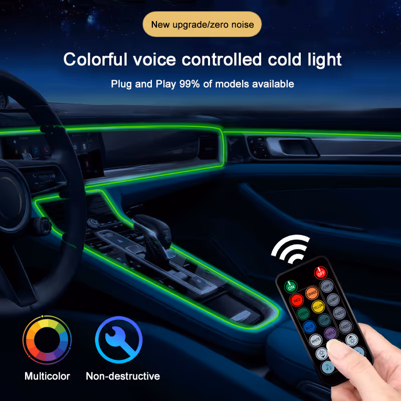 Car LED ambient lighting in action